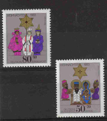 German  Christmas six-pointed star Postage Stamp