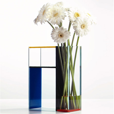 mondrian color block glass vase
