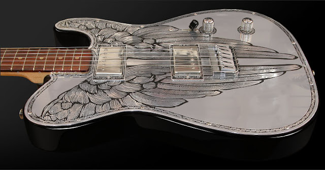 custom metal etched guitars