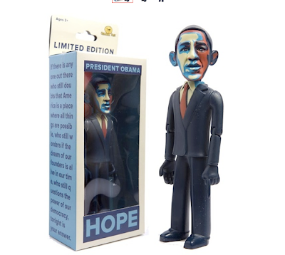 The limited edition HOPE version (a la Shepard Fairey) Obama Doll