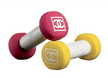 chanel quilted dumbbells