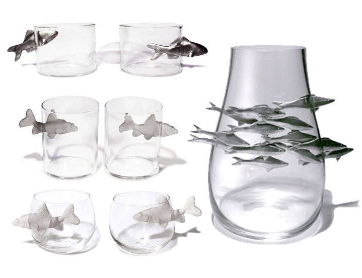 glass fish vases