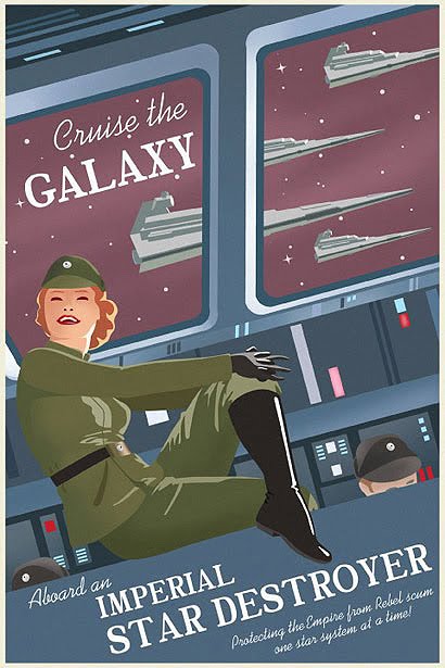 star wars vintage style travel poster Imperial Star Destroyer