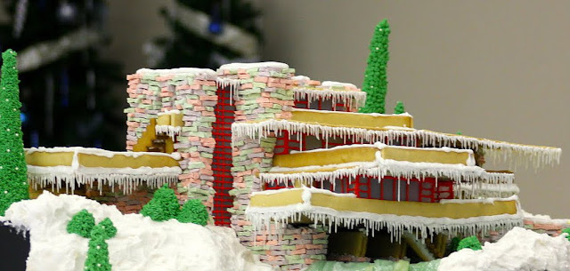 FLW Fallingwater reproduced in Gingerbread