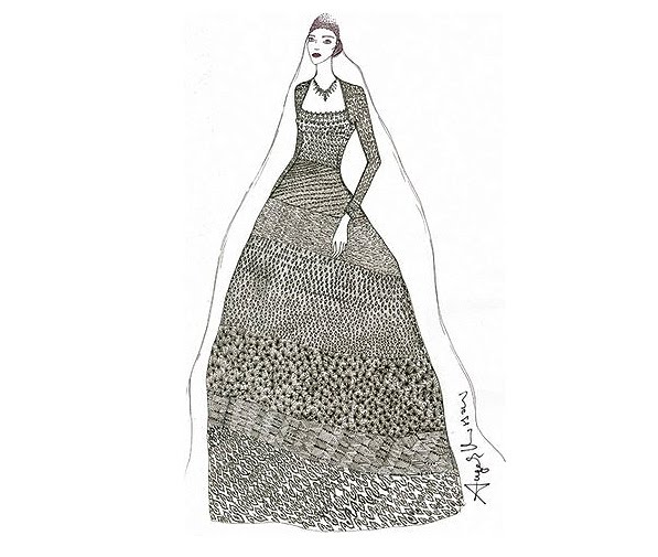 Angela Missoni dress sketch for kate middleton