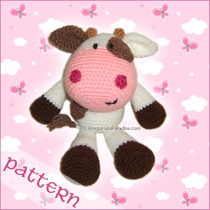 Cow Puppet -sewing pattern for cow hand puppet