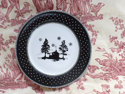 silhouette christmas plates