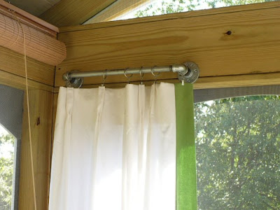 galvanized pipes as curtain rods