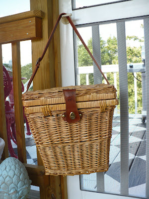vintage fishing basket
