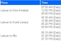 Flight Timetable from Labuan