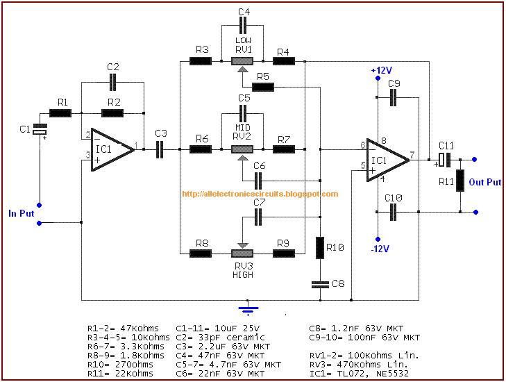 3 Band Equalizer Circuit Diagram