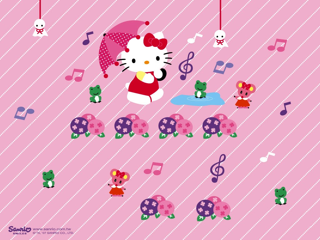Mimmy and Hello Kitty Wallpaper Hello Kitty Rain