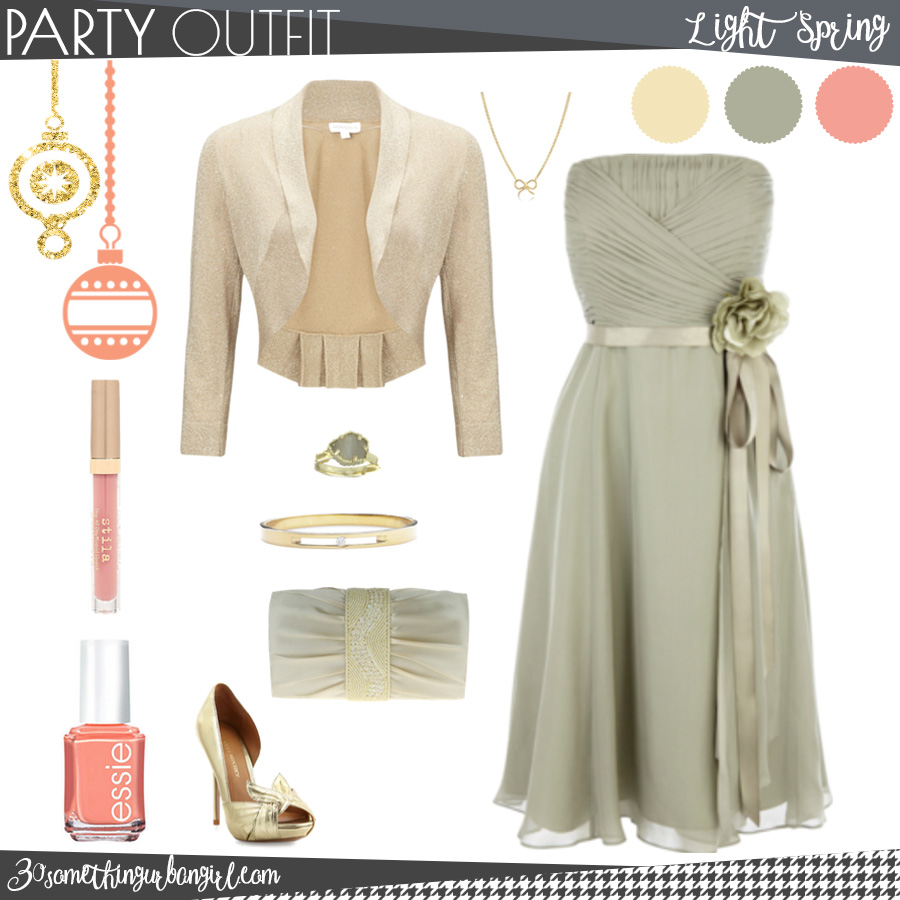 Pretty holiday party outfit for Light Spring seasonal color women