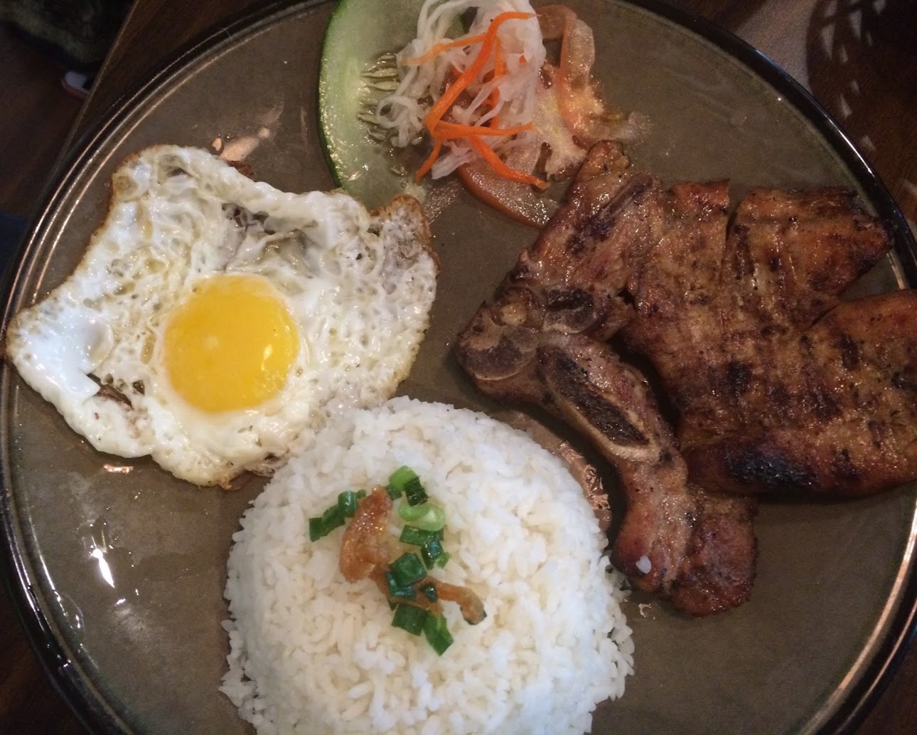 grilled pork and steam egg rice