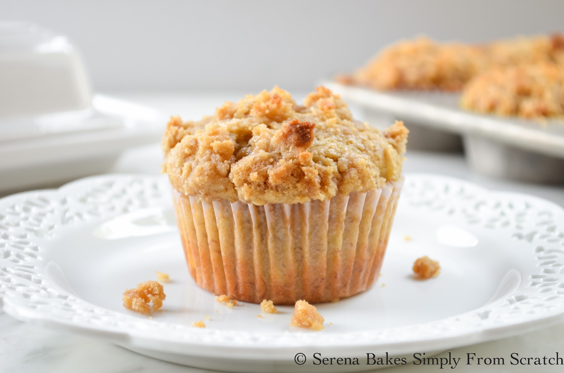 Original picture before post was updated of a muffin on a plate. 