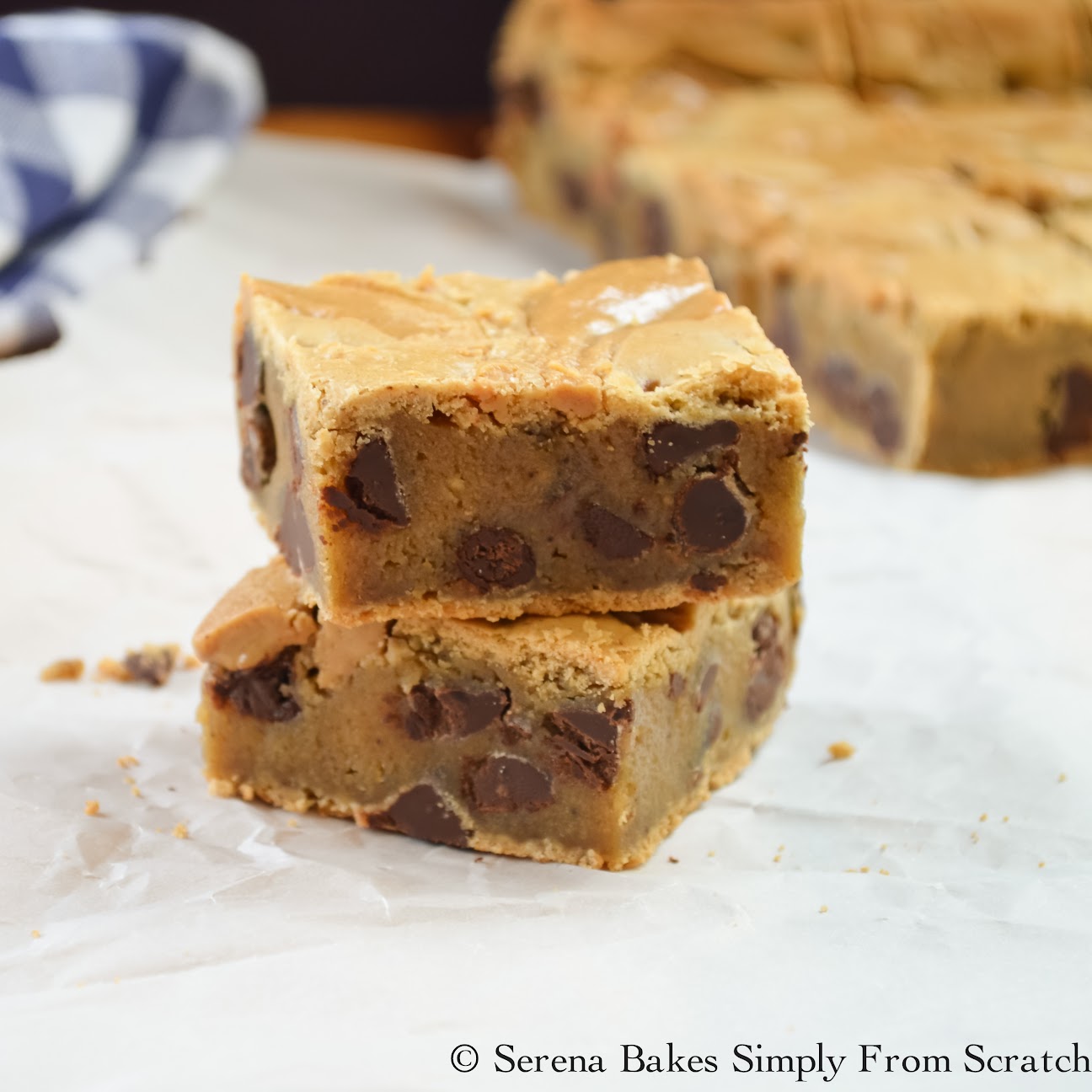 Brown Butter Blondies With Peanut Butter Swirl Serena Bakes Simply