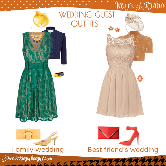 Wedding guest outfit ideas for Warm Autumn women by 30somethingurbangirl.com // Are you invited to a family or your best friend's wedding? Find pretty outfit ideas and look fabulous!