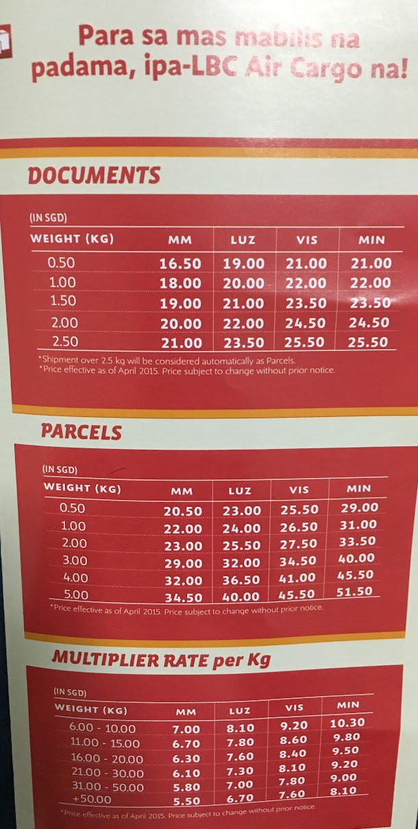 Singapore Balikbayan Box LBC